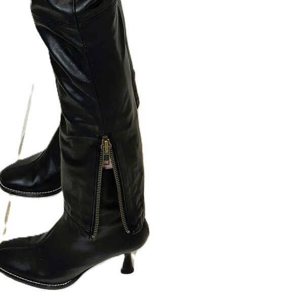 McQ by Alexander McQueen low-rise black lamb leather pants size 6 - Picture 14 of 17